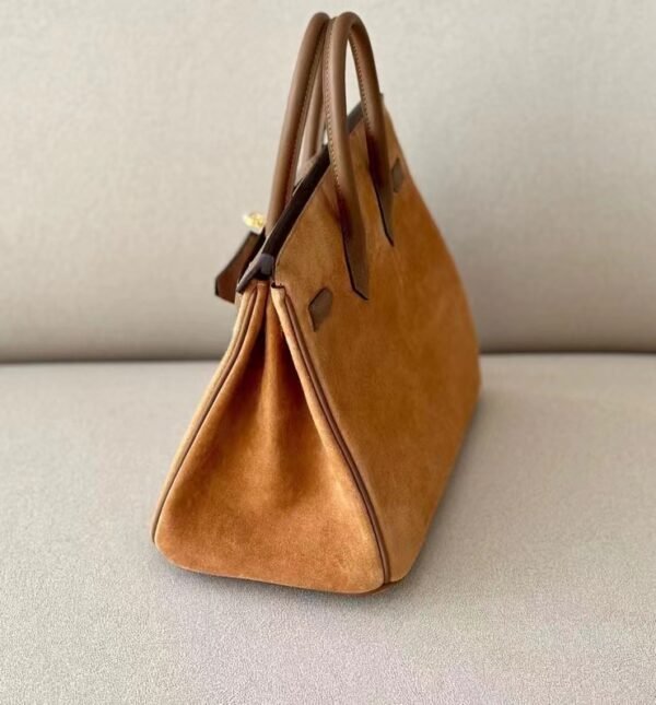 Hermes Birkin Swift & chamois 3G chestnut & 4B khaki Gold Hardware 25cm Full Handmade