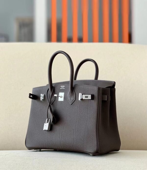 Hermes Birkin Togo Black Silver Hardware 25cm Full Handmade