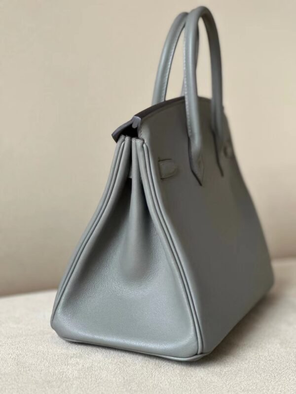 Hermès Brikin Swift 0L medium grey Silver Hardware 25cm Full Handmade