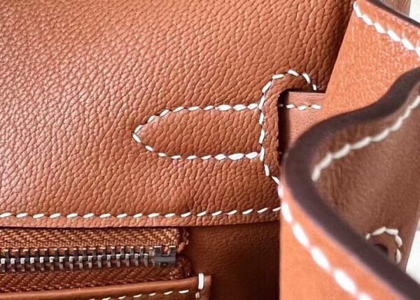 Hermès Birkin Swift CK37 Golden Brown Silver Hardware 25cm Full Handmade