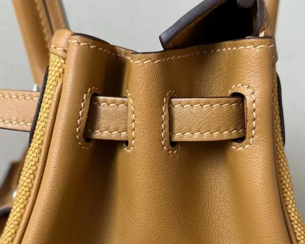 Hermès Birkin Canvas & Swift 2S Sesame yellow Silver Hardware 25cm Full Handmade