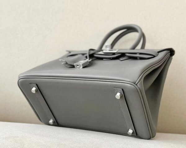 Hermès Brikin Swift 0L medium grey Silver Hardware 25cm Full Handmade