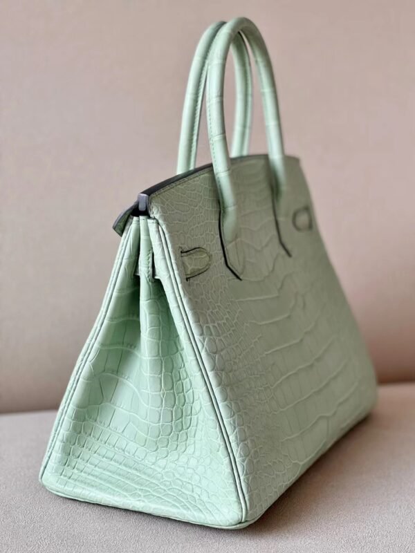 Hermès Birkin Matte Alligator crocodile 6U Mint green Gold Hardware 30cm Full Handmade