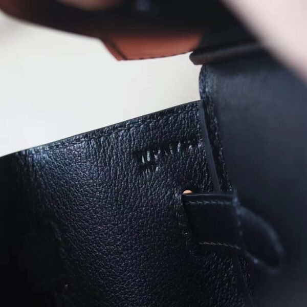 GPC Mode Birkin Box Leather CK89 Black Silver Hardware 30cm Full Handmade