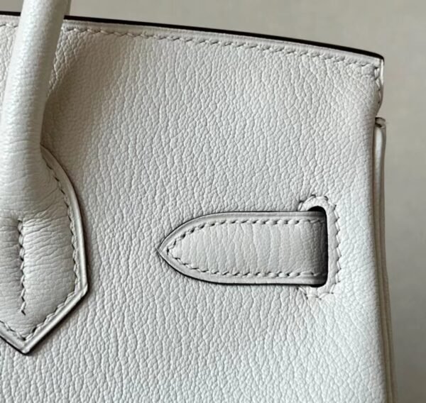 Hermes Birkin Chevre I2 Creamy White Silver Hardware 30cm Full Handmade