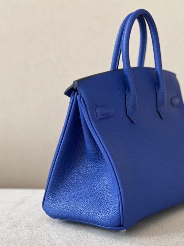 Hermès Birkin Togo 7T Bright Deep Blue Silver Hardware 25cm Full Handmade