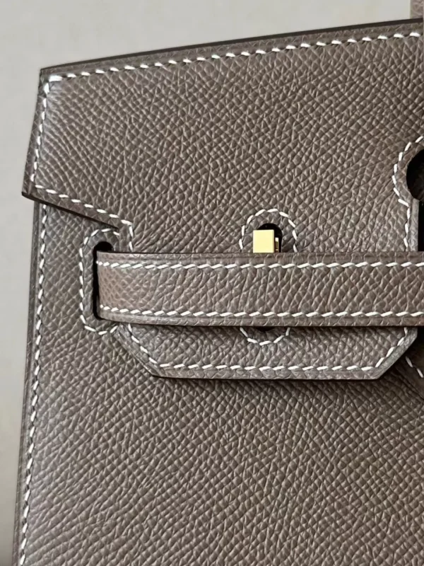 Hermes Birkin Epsom CK18 Etoupe Grey Gold Hardware 25cm Full Handmade