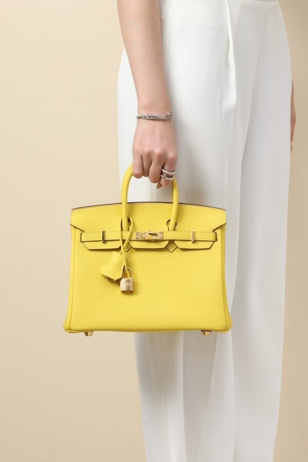 GPC Mode Birkin Togo Leather 9R Lemon yellow Gold Hardware 25cm Full Handmade GPC Mode Birkin Togo Leather 9R Lemon yellow Gold Hardware 25cm Full Handmade