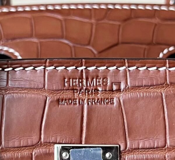 Hermes Birkin Matte Alligator CK37 Golden Brown Silver Hardware 25cm Full Handmade