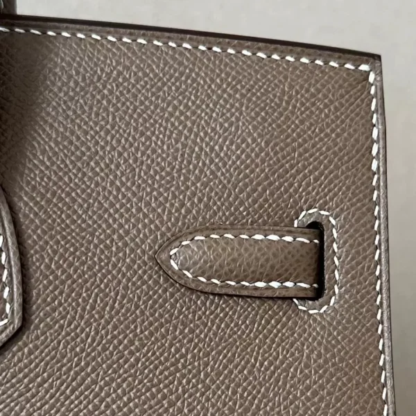 Hermes Birkin Epsom CK18 Etoupe Grey Gold Hardware 25cm Full Handmade