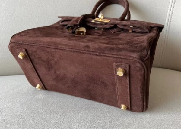 Hermes Birkin Chamois Leather Teddy brown Gold Hardware 25cm Full Handmade