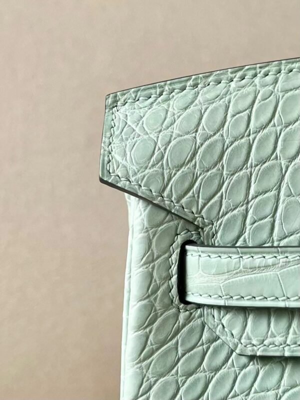 Hermes Birkin Matte Alligator crocodile 6U Mint green Silver Hardware 25cm Full Handmade