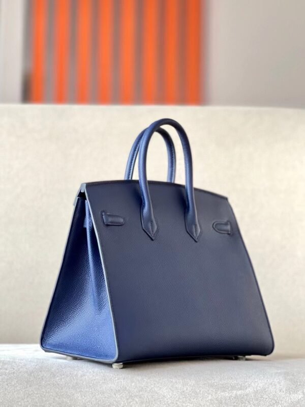 Hermès Birkin Togo 73 Gem Blue Silver Hardware 25cm Full Handmade