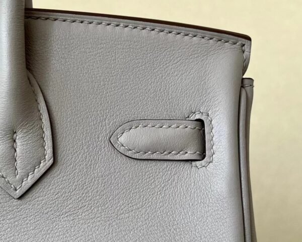 Hermes Birkin Swift 1F Grey Silver Hardware 25cm Full Handmade