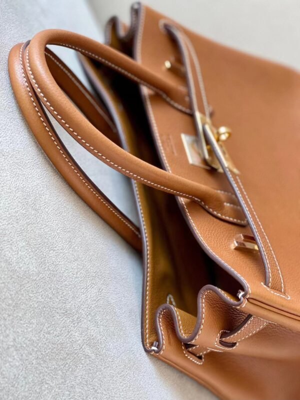 Hermes Birkin Barenia CK37 Golden Brown Gold Hardware 30cm Full Handmade