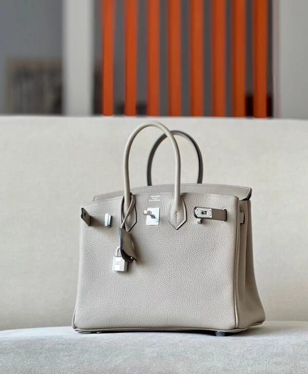 Hermes Birkin Togo Griss Silver Hardware 25cm Full Handmade