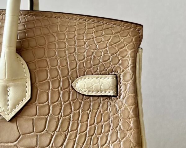 Hermes Birkin Matte Alligator crocodile 2H Kahaki & Y1 vanilla Gold Hardware 25cm Full Handmade