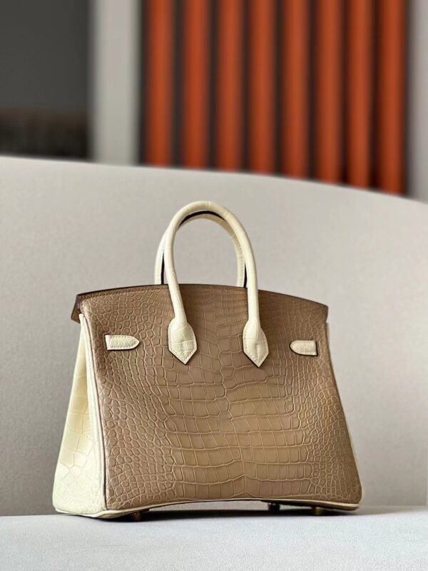 Hermes Birkin Matte Alligator crocodile 2H Kahaki & Y1 vanilla Gold Hardware 25cm Full Handmade