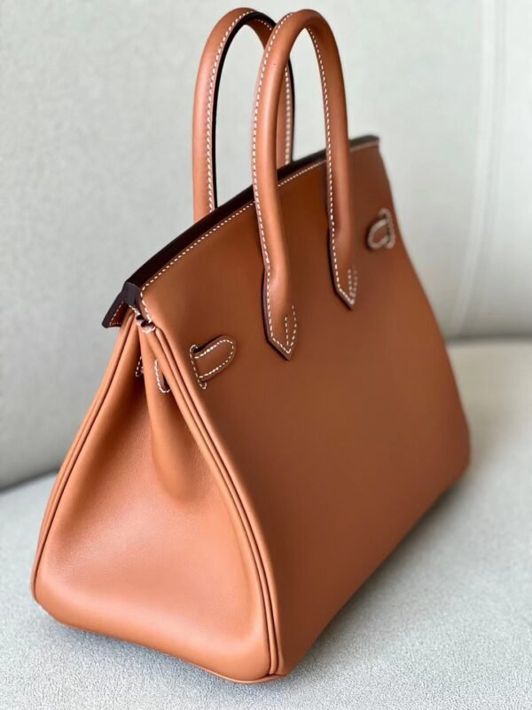 Hermès Birkin Swift CK37 Golden Brown Silver Hardware 25cm Full Handmade
