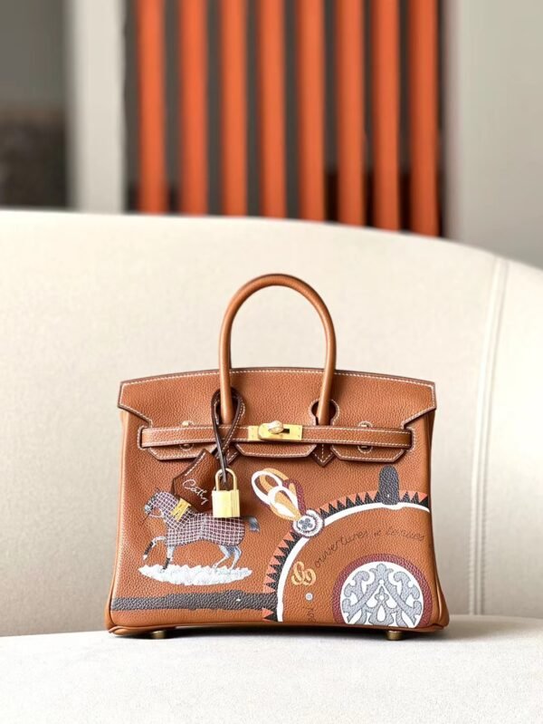 Hermes Birkin Barenia CK37 Golden Brown Gold Hardware 25cm Full Handmade