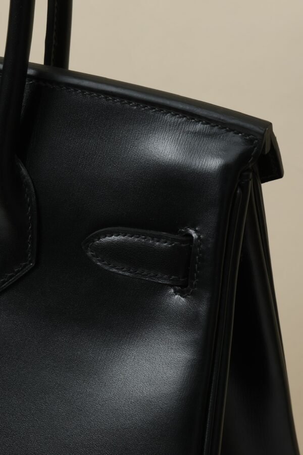 GPC Mode Birkin Shiny Box Leather CK89 Black Silver Hardware 30cm Full Handmade GPC Mode Birkin Shiny Box Leather CK89 Black Silver Hardware 30cm Full Handmade