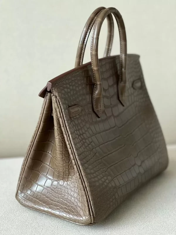 ceba88d9faaa9d7-jpg Hermès Birkin Matte Alligator crocodile Ck18 Etoupe Grey Gold Hardware 25cm Full Handmade