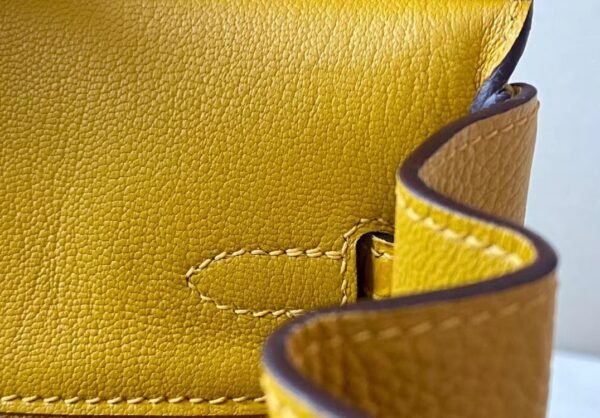 Hermès Birkin togo & Niloticus 9D Amber yellow Silver Hardware 25cm Full Handmade