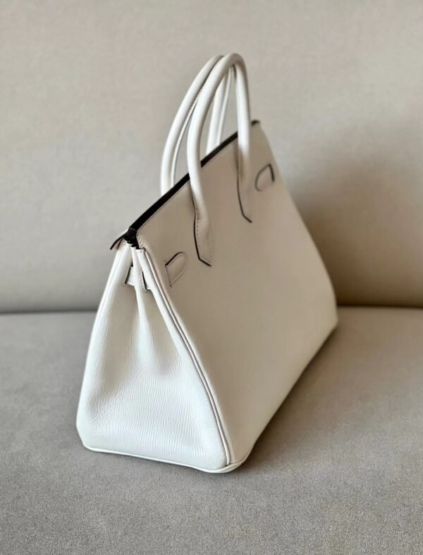 Hermes Birkin Chevre I2 Creamy White Silver Hardware 30cm Full Handmade