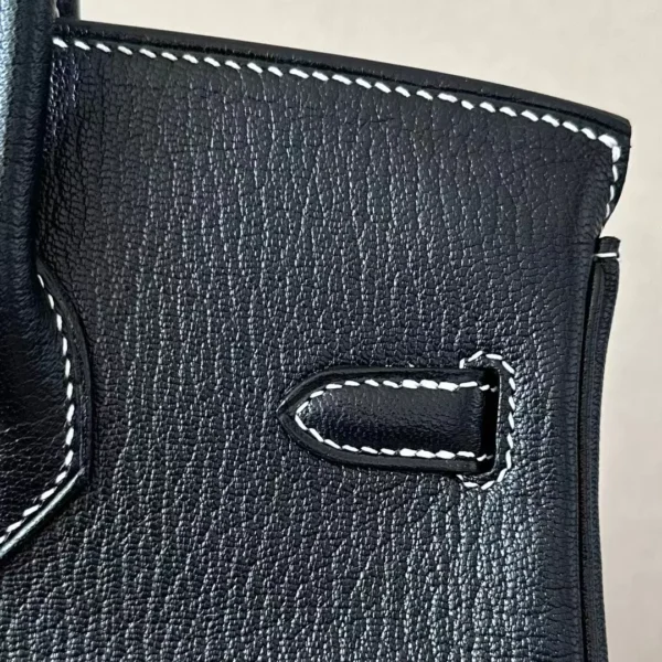 Hermès Birkin Chevre CK89 Black & 06 Green Silver Hardware 25cm Full Handmade