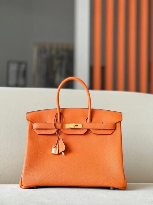 Hermes Birkin Togo CK93 Orange Gold Hardware 35cm Full Handmade