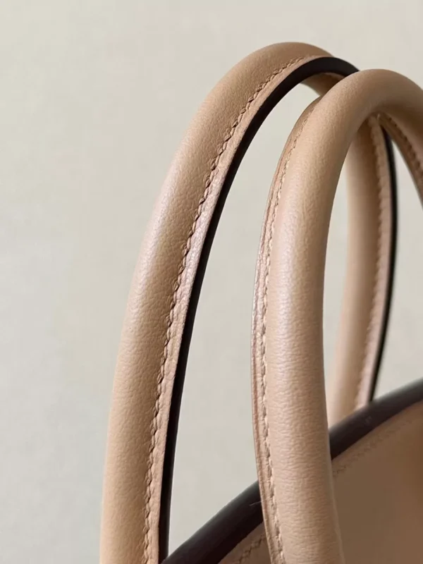 Hermès Birkin Swift & Chamois OM Tea Khaki Silver Hardware 25cm Full Handmade