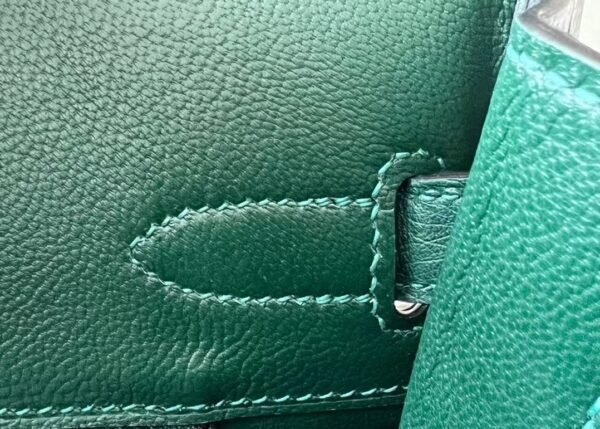 Hermes Birkin Ostrich Leather 82 Agate grey & 1T Deep Green Gold Hardware 30cm Full Handmade