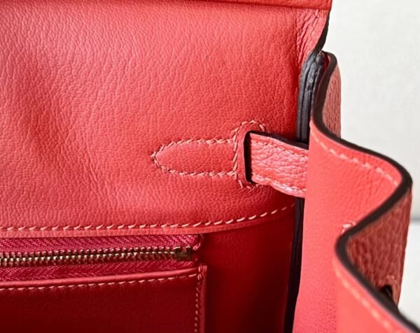 Hermes Birkin Togo Bright Red Gold Hardware 25cm Full Handmade