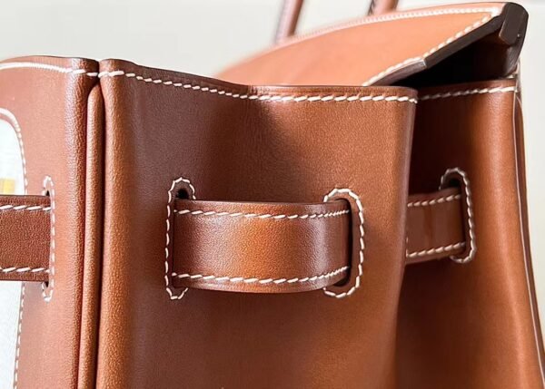 Hermes Birkin GARGO Canvas & Barenia CK37 Golden Brown Gold Hardware 35cm Full Handmade