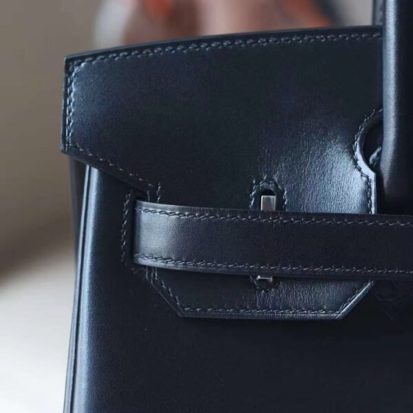 GPC Mode Birkin Box Leather CK89 Black Silver Hardware 30cm Full Handmade