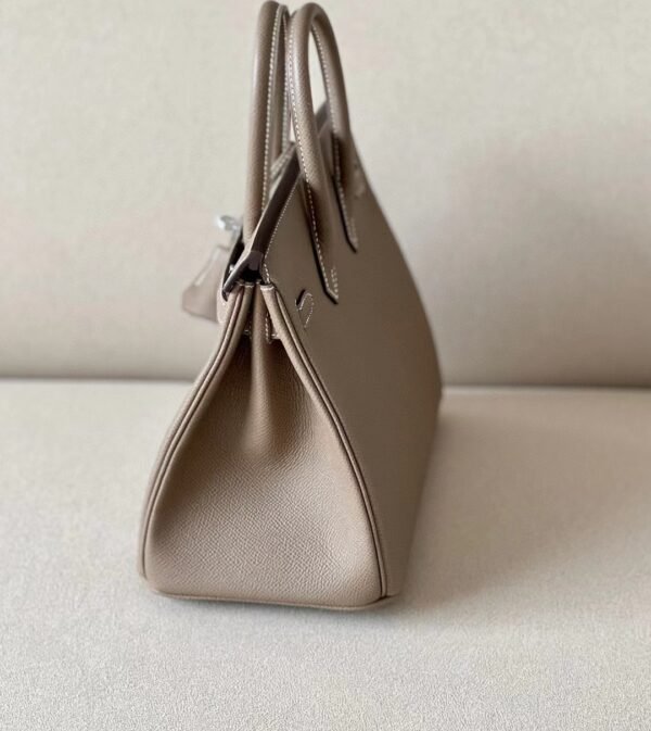 Hermès Birkin Epsom CK18 Etoupe Grey Silver Hardware 25cm Full Handmade