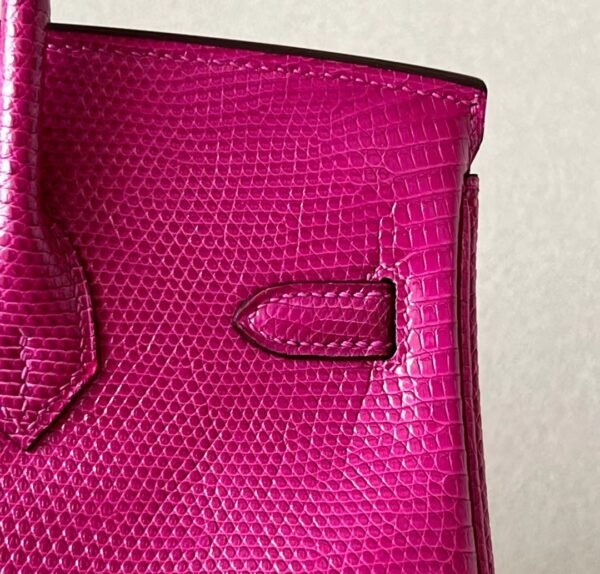 Hermes Birkin Lizard Deep Rose Pink Silver Hardware 25cm Full Handmade