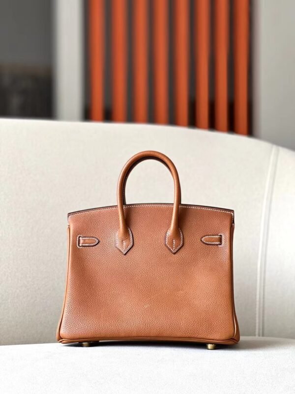 Hermes Birkin Barenia CK37 Golden Brown Gold Hardware 25cm Full Handmade