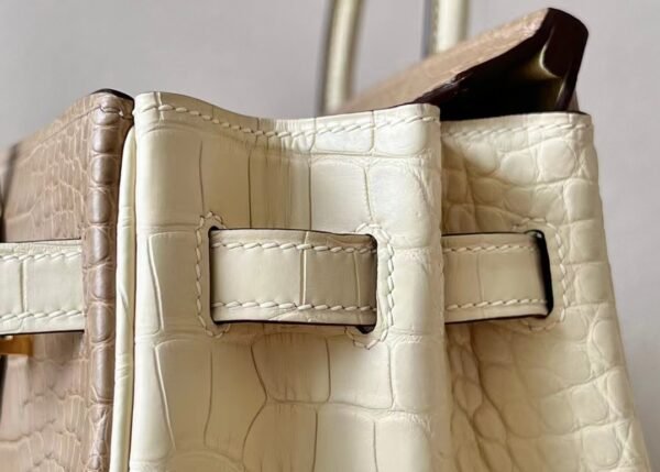 Hermes Birkin Matte Alligator crocodile 2H Kahaki & Y1 vanilla Gold Hardware 25cm Full Handmade