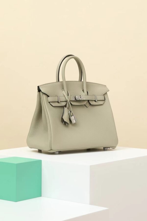 GPC Mode Birkin Togo Leather 1Q Sage green Silver Hardware 25cm Full Handmade