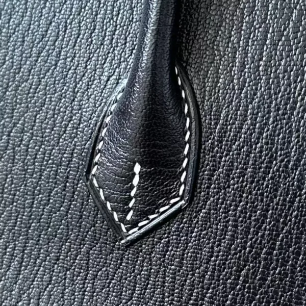 Hermès Birkin Chevre CK89 Black & 06 Green Silver Hardware 25cm Full Handmade