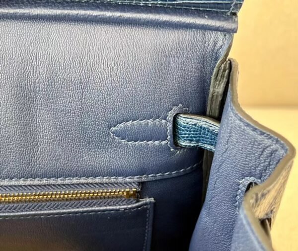 Hermes Birkin Lizard 73 gem blue Gold Hardware 25cm Full Handmade