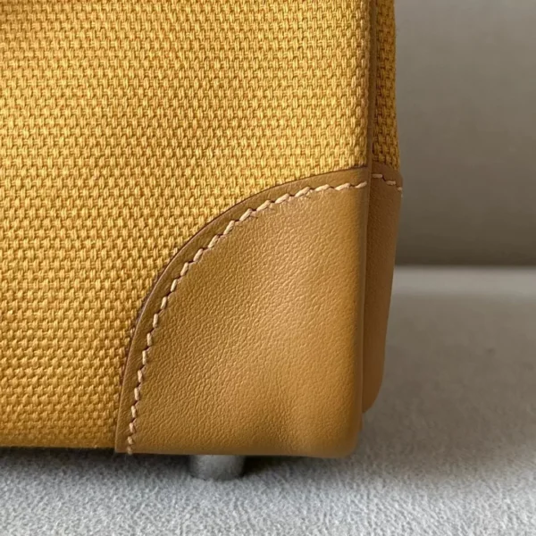 Hermès Birkin Canvas & Swift 2S Sesame yellow Silver Hardware 25cm Full Handmade