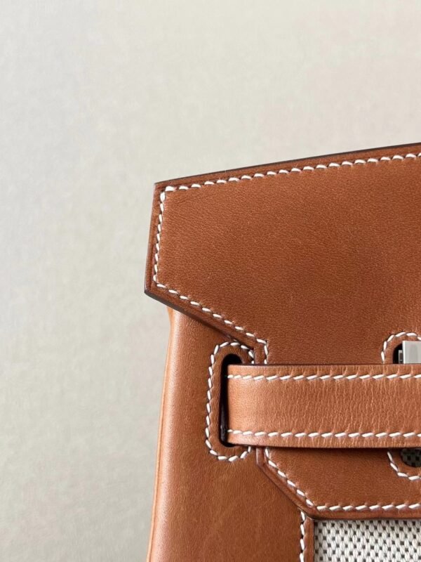 Hermes Birkin GARGO Canvas & Barenia CK37 Golden Brown Silver Hardware 30cm Full Handmade