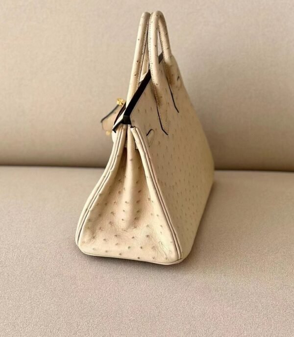 Hermes Birkin Ostrich S2 Light khaki Gold Hardware 25cm Full Handmade