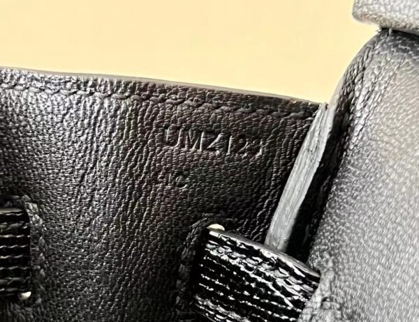 Hermes Birkin Lizard Black Gold Hardware 25cm Full Handmade