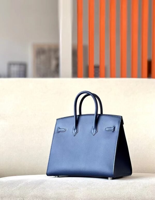 Hermès Birkin Togo 73 Gem Blue Silver Hardware 25cm Full Handmade