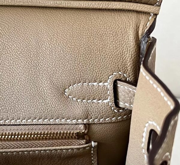 Hermes Birkin Togo CK18 Etoupe Grey Gold Hardware 25cm Full Handmade