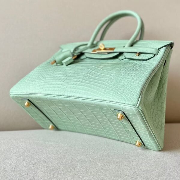 Hermès Birkin Matte Alligator crocodile 6U Mint green Gold Hardware 30cm Full Handmade