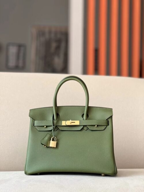 Hermès Birkin Togo V6 Jungle green Gold Hardware 30cm Full Handmade